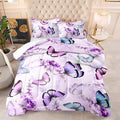 Purple Lavender Butterfly Comforter Set for Girl Kid Adult Colorful Butterfly Pattern Bedding Set Aesthetics Butterflies Quilt Bed Set Full Size with 1 Comforter and 2 Pillowcases