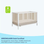 Graco Teddi 5-in-1 Convertible Crib (White with Driftwood) – GREENGUARD Gold Certified, Converts to Daybed, Toddler & Twin Bed with Headboard and Footboard, Adjustable Mattress Height