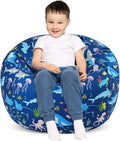 Bean Bag Chair for Kids Stuffed Animal Storage Beanbag Chairs,Toddler Toy Storage Organizer for Girls and Boys,Large 32'' Cover Only（No Filling