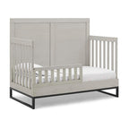 Simmons Kids Foundry 6-in-1 Convertible Baby Crib, Rustic Mist with Matte Black