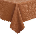 Smiry Rectangle Waterproof Heavy Duty Vinyl Tablecloths, 60 x 120 Inch | Wipeable Washable Floral Embossed Table Cover for Kitchen and Dining Room, Indoor & Outdoor Use, Caramel