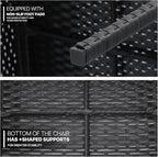 MoNiBloom 4 Pieces Patio Furniture Sets, Non Slip Foot Pads Wicker Rattan Sofa Chair with Soft Cushions and Sturdy Coffee Table for Backyard Porch Garden Poolside Balcony, Capacity 250 lbs, Black