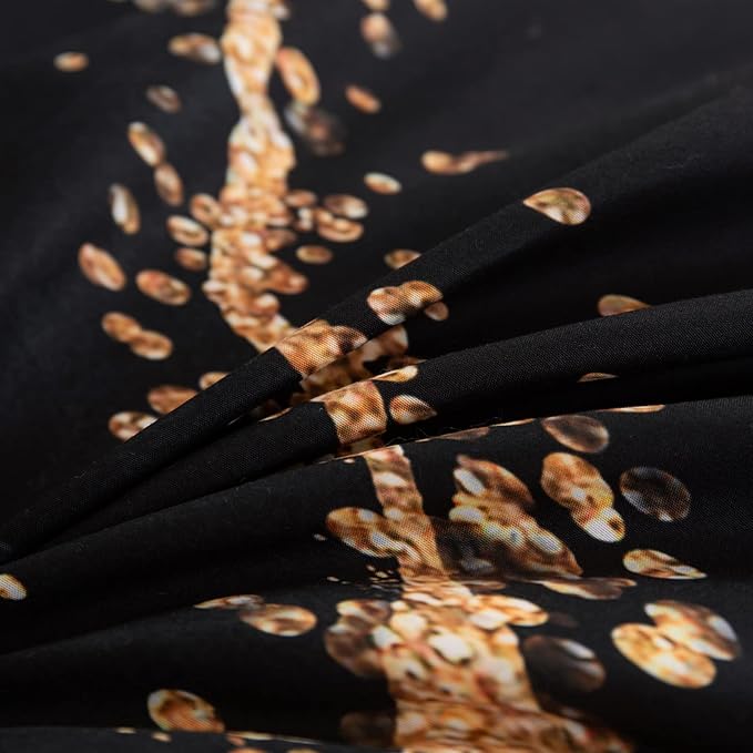 Tailor Shop Marble Bedding Set Soft Microfiber Black and Gold Comforter Set Full Size for Kids Men and Women with 1 Marble Comforter and 2 Pillowcases……