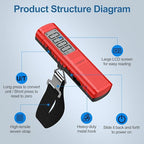 Battery-Free Digital Luggage Scale, 110lbs/50kg Portable Handheld Hanging Scale for Luggages, Suitcases, Backpacks & Bags, Easy Weighing for Travel, No Need Batteries (Red)