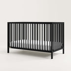 Graco Teddi 5-in-1 Convertible Crib (Black) – GREENGUARD Gold Certified, Converts to Daybed, Toddler & Twin Bed with Headboard and Footboard, Adjustable Mattress Height