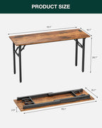 Frylr Small Folding Computer Desk – Portable 55.1 Inch Foldable Laptop Table, Collapsible and Compact for Easy and Fast Setup, Lightweight for Small Spaces, Home Craft and Study Use, Rustic Brown
