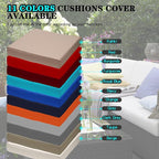 ClawsCover 9Pack Outdoor Seat and Back Cushions Replacement Covers Fit for 5 Pieces 4-Seater Wicker Rattan Furniture Patio Conversation Set Sectional Couch,Light Khaki-Include Cover Only (Large)