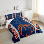 Feelyou Basketball Bedding Set King Size Gaming Sports Comforter Set for Kids Boys Girls Decor Ball Games Comforter Basketball Sports Duvet Set Bedroom Quilt Set