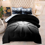 Basketball Comforter Set,Sports Basketall Bedding Set with Pillowcases, Boys Comforter Set Twin,Twin Black Ultra Soft Microfiber Kids Comforter Set,Basketball Bedding for Teen Boy Kids