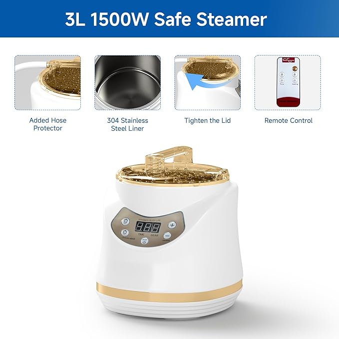 Portable Steam Sauna, Steam Sauna Tent Full Body Personal Sauna Room with 3L 1500W Steam Generator, Remote Control, Remote Control, 9 Levels Heat, 90 Mins Timer,Foldable Chair,Black