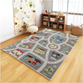 Analog ABC Kids Rug Playroom Car Rug Play Mat City Life Road Rug for Cars Fun City Map for Carpet for Bedroom Boys (63 * 94 inches, Night Township)