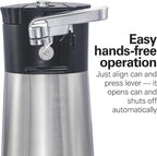 Hamilton Beach OpenStation Electric Can Opener With Automatic Shutoff | SureCut Technology Easily Aligns Cans | OpenMate Multi-Tool Jar & Bottle Opener | Cord Storage | Stainless Steel | 76382FJ
