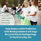 Biodegradable Trash Bags - 13 Gallon Durable Garbage Bag [100 Count], Perfect for Tall Trash Cans Green Thicken Recycling Bin Bags for Kitchen, Bathroom, Camping, Office, Car