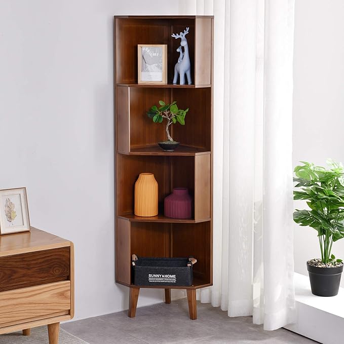 Industrial 4-Bookcase Cube Bookshelf for Home Office and Living Room Decoration