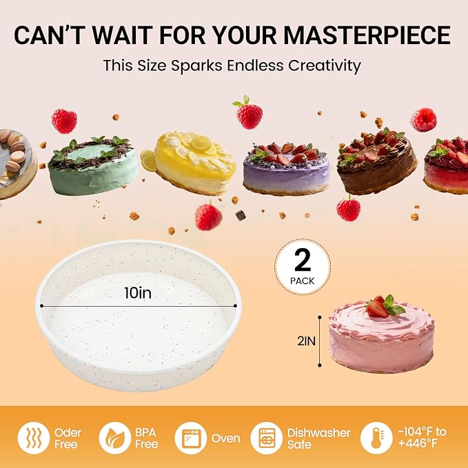 CAKETIME Silicone Round Cake Pan with Metal Reinforced Frame