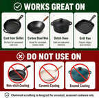 Cast Iron Scrubber and Scraper | 316 Chainmail Scrubber for Cast Iron Pan | Chain Mail Scrubber for Cast Iron Skillet Cleaner | Dishes Pots Wok Griddle Grill | Dish Scouring Pad Dishwasher Safe, Black2