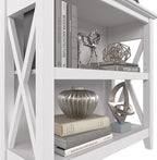 Bush Furniture Key West 2-Shelf 30-inch H Small Bookcase, Pure White Oak (KWB124WT-03)