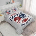 Datura home American Football Comforter Set Vintage Grey American Football Printed Quilt Bedding Set with 1 Comforter and 2 Pillowcases for Boys and Girls Bedroom All Season(Football Grey Queen)
