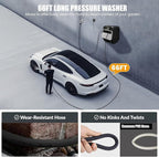 Wall Mounted Pressure Washer - 5500 PSI 3.6 GPM, 5 Levers Power Washer with 66FT Retractable Hose for Car/Driveway(Black)