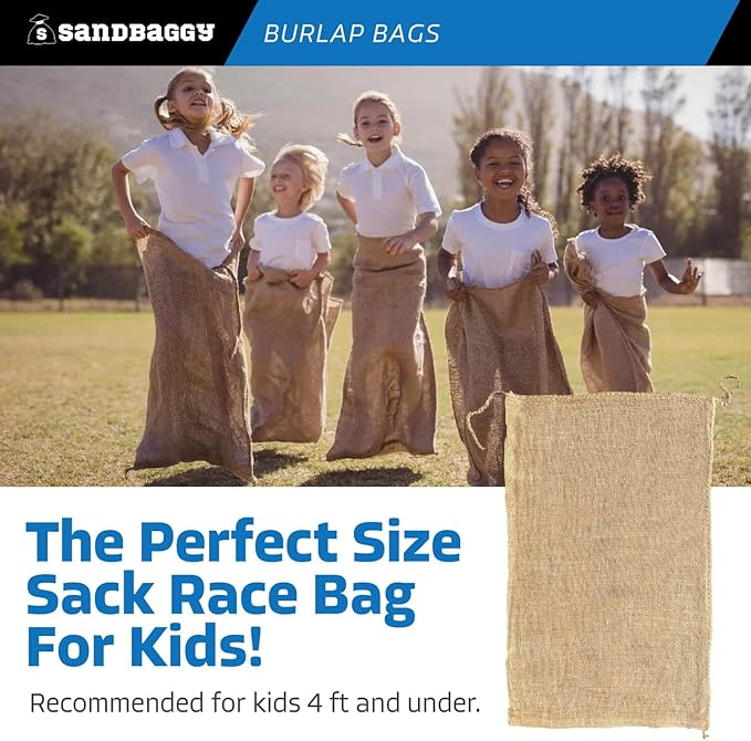 Burlap Bags for Vegetables & Gardening, 22" X 36"- Jute Sacks Perfect for Kids - Plant Covers - Holds Up to 50lbs - Food Grade (Burlap Sack, 100, Count)