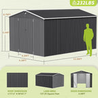 10x14 FT Outdoor Storage Shed,Metal Tool Sheds,Waterproof Outside Storage Shed,Large Storage Building with Lockable Door