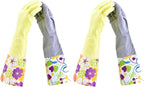 Household Gloves - Latex-Free, Waterproof, Long Cuff, Soft Lining Non-Slip, Adjustable Strap, Multi-Layer Protection, Flexible, Durable, Chemical-Resistant, Reusable for Cleaning (4 Pair)