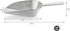 New Star Foodservice 34721 One-Piece Cast Aluminum Flat Bottom Bar Ice Flour Utility Scoop, 24-Ounce, Silver