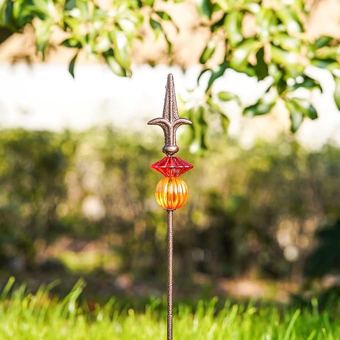 Garden Stake Outdoor Metal Garden Stake Plant Pick Cute Metal Stick Art Ornament Decor for Lawn Yard Patio,3PCS, 25" H Magic Wand