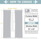 ChrisDowa Blackout Curtains 72 inches Long for Bedroom - 2 Panels Set Grommet Thermal Insulated Room Darkening Curtains for Living Room (Grey, 42 x 72 Inch)