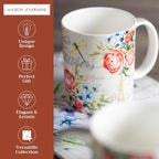 Maison d' Hermine Coffee Mug with Handles Tea Cups (12 Ounce, Pack of 2) | Fine Bone China Coffee Mugs for Hot Beverages Cappuccino Latte Home Restaurant Hotel Spring Summer -Champ De Mars