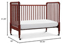 DaVinci Jenny Lind 3-in-1 Convertible Crib in Rich Cherry, Removable Wheels, Greenguard Gold Certified