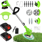 ALSO GO Electric Weed Wacker Grass Trimmer, 3 in 1 Weed Eater Battery Powered, Cordless Trimmer with 2pcs 24V Batteries, Stringless Lightweight Lawn Edger Brush Cutter for Lawn Garden Yard