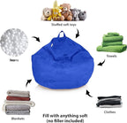 Bean Bag Stuffed Animal Storage Or Cover | No Filler | Extra Large | for Adults Or Kids | Double Stitched | Durable Zipper | Premium Microsuede