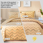 Yellow Gold Comforter Set Queen Size Metallic Bedding Set for Girls Lightweight Microfiber Comforter Set,4 Piece (2 Matching Sham + 1 Decorative Pillow)