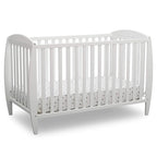 Delta Children Taylor 4-in-1 Convertible Baby Crib, Easy to Assemble, Sustainable New Zealand Wood, JPMA Certified, White