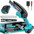 Tietoc Mini Chainsaw Cordless 6-inch, Lightweight Handheld Electric Saw, Battery Powered Pruning Chain Saw Kit for Household and Garden, Gifts for Men, Dad, Husband, Gardener and DIYer