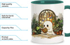 Hyturtle Cute Ghost Reading Mug Gifts for Readers on Birthday, Halloween | Book Lover Mug, Plant Lover Gifts For Women, Premium 11oz ceramic mug, Vivid durable double-sided print, Comfort grip handle