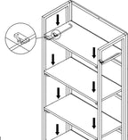No-Assembly Folding Bookshelf Storage Shelves 4 Tiers Vintage Multifunctional Plant Flower Stand Storage Rack Shelves Bookcase for Home Office (White)