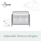 Little Seeds Ivy 3-in-1 Convertible Metal Crib, Dove Gray