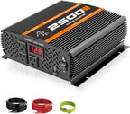2500 Watt car Power Inverter 12V to 110V /120V, 2000+ watt invertor for RV semi Trucks Vehicles 12V to 110V Converter with 3 AC outles and LCD Screen - 2500W