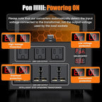 5000W Voltage Converter Transformer Step Up 110V/120V to220V/240V or Step Down 220V to 110V AC Power Converte, Circuit Breaker Protection, 3 US sockets, 3 Universal sockets, LCD Display