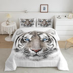 Erosebridal Boys Tiger Comforter Set Twin Size, Wild Animal Print Down Comforter for Boys Girls Teens Adult Bedroom, Grey Tiger Skin Duvet Insert Black White Stripe Bedding Comforters for Bedroom