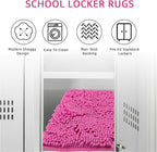 Locker Rug school girl rugs Carpet Chenille 100% Microfiber Locker Carpet with Non Skid Backing Locker Decorations (Rose Red, 11.5X17.5)