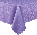 Smiry Rectangle Waterproof Heavy Duty Vinyl Tablecloths, 60 x 84 Inch | Wipeable Washable Floral Embossed Table Cover for Kitchen and Dining Room, Indoor & Outdoor Use, Purple