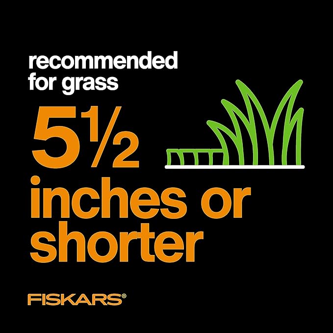 Fiskars Push Mower - 17" Cut Width Manual Reel Mower with No Motor - Grass Cutter with Steel Blades that Stay Sharp - Eco-Friendly Cordless Grass Trimmer for Lawn Care