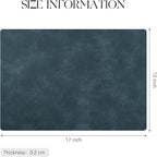 MOSAYT Vinyl Placemats Set of 12-12 X 17 Inch - Faux Leather 100% Waterproof Oil-Proof Wipeable PU Place Mats, Heat Resistant Reversible Table Mats for Kitchen, Dining, Outdoor, Navy Blue