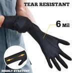 TitanFlex Disposable Nitrile Exam Gloves - 6-mil, Black, Heavy Duty, Latex Free, Food Safe for Cooking