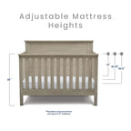 Delta Children Middleton 4-in-1 Convertible Baby Crib, Textured Limestone