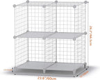 HOMIDEC Wire Cube Storage, Storage Shelves 4 Cube Bookshelf Bookcase Closet Organizer and Storage, Wire Storage Shelves Multi-Use DIY Storage Cube Shelf for Books, Toys, Clothes, Tools