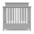 STORKCRAFT Petal 4-in-1 Convertible Mini Crib (Pebble Gray) – GREENGUARD Gold Certified, Converts to Daybed and Twin-Size Bed, Includes Bonus 2.75-inch Mini Crib Mattress